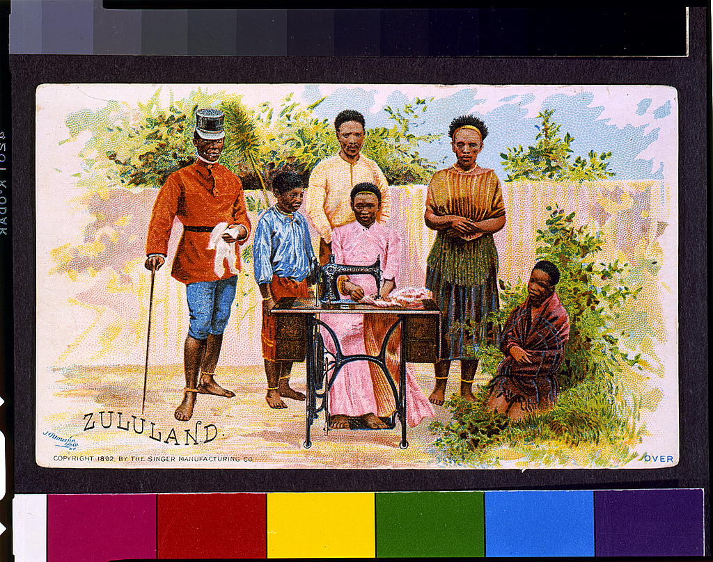 Singer advertisement in Zululand, 1892. 