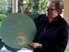 Mahone with Ademola plaque
